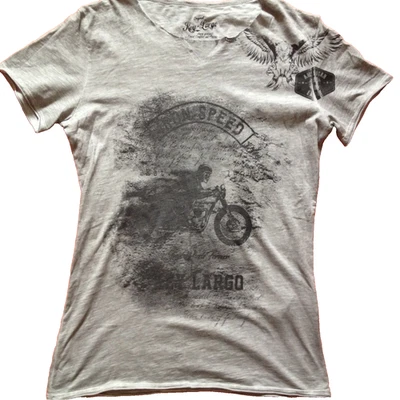 CAMISETA MOTOCICLISTA KEY LARGO GRIS TALLA GRANDE UE LARGA SLIM  Foto 1 de 4