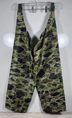 Vintage Nylon Green Frogskin Camo Over Pant Hunting Chaps OSFM Game Winner - Image 1 of 4