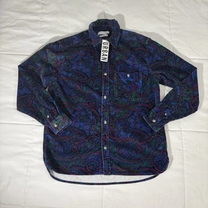 Urban Outfitters BL Motif Paisley Corduroy Button Up Shirt Heavy Mens Size S NWT - Picture 1 of 10