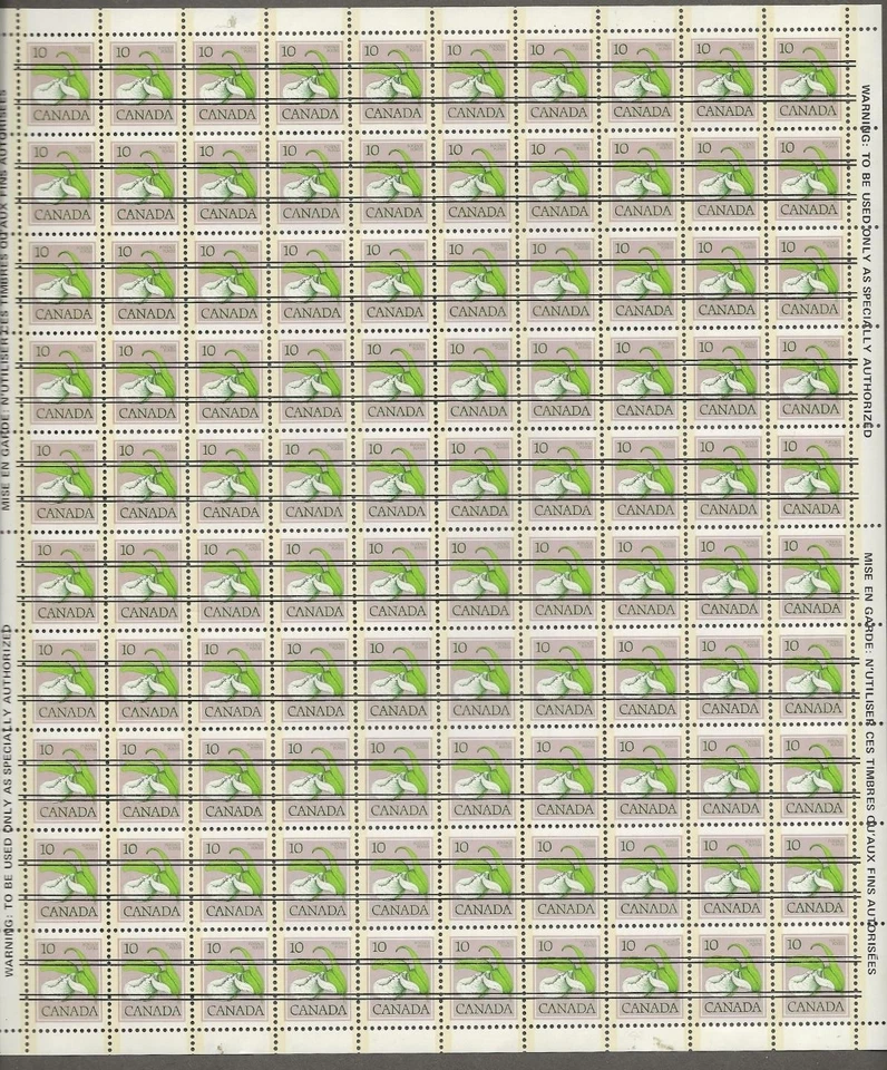 Canada 711xx, 10 cent floral tagged sheet of 100, wierd color???[545 — 第 1/1 张图片