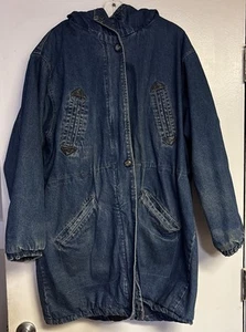 Chaqueta vaquera larga vintage años 80 lavado ácido para mujer talla L Andy Johns de colección - Imagen 1 de 10