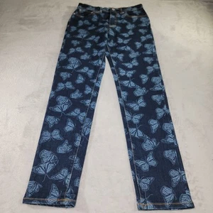 Levis 720 Jeans Girls 16 Blue Butterfly Print High Rise Super Skinny Adjustable - Picture 1 of 18