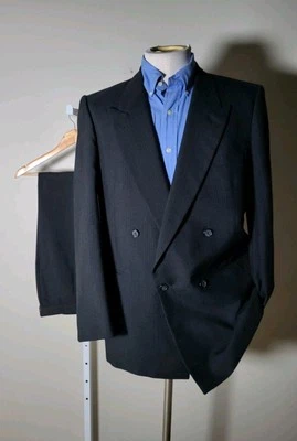 Traje De Colección Yves Saint Laurent Doble Pecho Negro Rojo 40R Chaqueta Pantalones W34 Foto 1 de 4