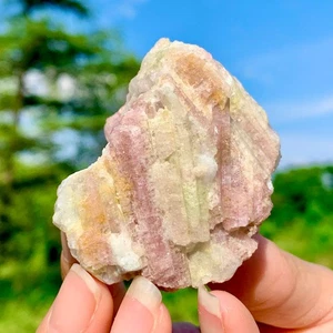90G 100% Natural Raro Ciruela Roja Flor Turmalina Con Cristal Cuarzo Especie - Imagen 1 de 24