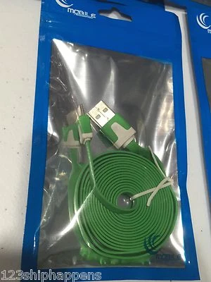 FLAT NOODLE MICRO USB Data Sync Charger Cable FOR android smart phones lg htc - Image 1 of 4