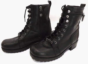 Harley-Davidson Damen Schwarz Leder Spitze Motorradstiefel 9,5 M Seitenreißverschluss 41 - Bild 1 von 15