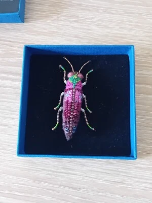 Broche Trovelore Scarabée rose - Photo 1/4