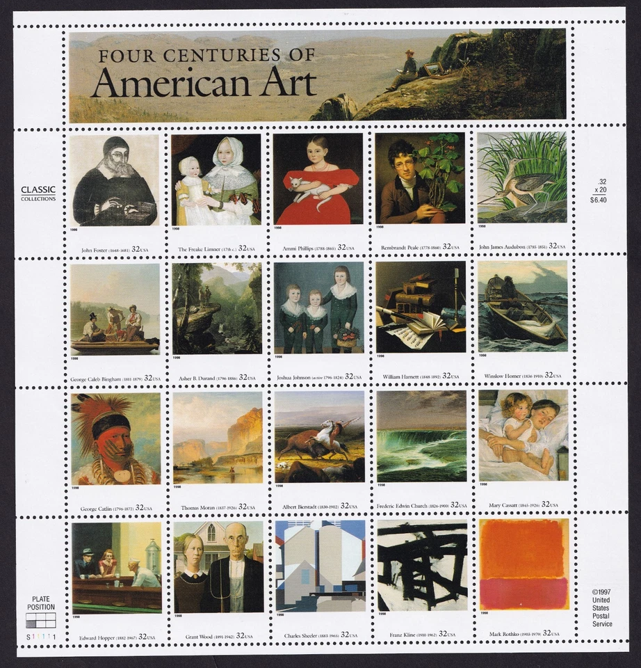 Scott #3236 American Art Sheet Of 20 Stamps - MNH - Image 1 of 1