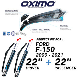 OXIMO Windshield Wiper Blades for Ford F-150 2009-2021 (22in + 22in) frameless