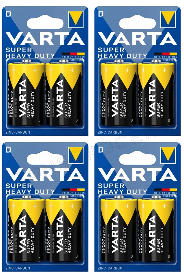 8 baterías Varta Super Heavy Duty talla D R20 2020 1,5 V Foto 1 de 3