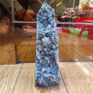 9.06LB Top Natural Clear Quartz Drusory Flower Obelisk Healing Crystals Reiki - Picture 1 of 24
