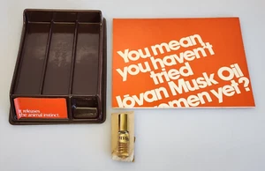 Vintage 1972 JOVAN MUSK OIL Perfume For Women, 1/8 FL OZ TESTER & DISPLAY STAND - Picture 1 of 7