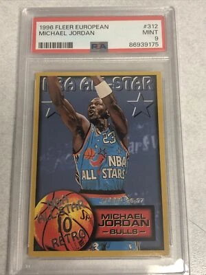 1996 FLEER EUROPEAN GOLD 312 MICHAEL JORDAN PSA 9 ALL STAR RETRO - Image 1 of 4