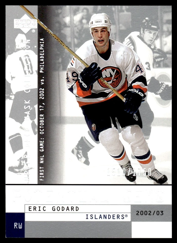 2002-03 Upper Deck Mask Collection Eric Godard Rookie /1750 Islanders #137 R37 - Image 1 of 2