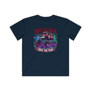 Monster Truck Kids Tee - Fun Graphic Tee, Boys T-Shirt, Adventure Shirt, - Picture 1 of 19