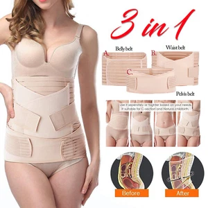 Postpartum Belly Wrap 3 in 1 Recovery Belly/Waist/Pelvis Belt Postpartum Band US - Picture 1 of 15