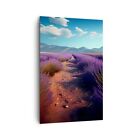 Wandbilder 80x120cm Leinwandbild Lavendel Horizont Landschaft Bilder Wanddeko