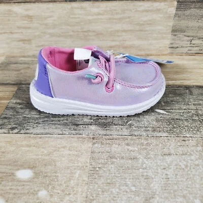 Hey Dude Wendy Iridiscent Sparkle Niños Zapatos Talla 6 Correr Púrpura Rosa Tenis Foto 1 de 4