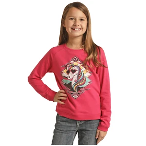 Rock & Roll® Youth Girl's Graphic Hot Pink Pullover RRGT91R075-67 - Picture 1 of 2