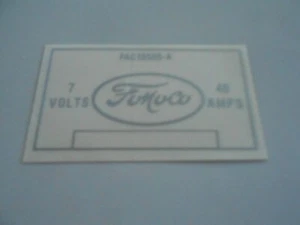 1952-54 Reproduction Ford Products Voltage Regulator Decal - Picture 1 of 1