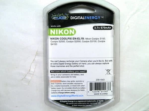 Digital Energy Camera Battery for Nikon Coolpix EN_EL19 3.7v 670mAh - Picture 1 of 2