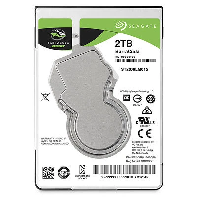 Seagate BarraCuda ST2000LM015 2TB (2000GB) 2.5" Internal Hard Drive for PC/PS4 - Image 1 of 3