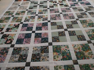 Menagerie Pixie 4-Patch Jelly Roll Cotton Quilt Top Size 42.5"x52.5" unfinished - Picture 1 of 5