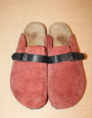 BIRKENSTOCK Suede Eaton Mule Clogs Rust / Black Women's US 10 Men's US 8 EU 41 - Image 1 of 4