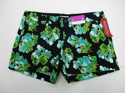 Nuevo MERONA Mujeres Talla 2 Informal Estampado Floral Colorido Algodón Lona Pantalones Cortos SH6796 Foto 1 de 4