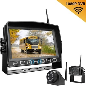 Kit de monitor inalámbrico para cámara de reversa RV de 7"" cámara de visión lateral trasera sistema DVR 1080P - Imagen 1 de 11