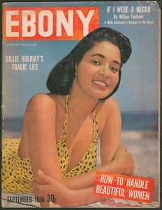 EBONY Magazine September 1956 Billie Holiday~Hank Aaron~Josephine Baker~Faulkner - Picture 1 of 16