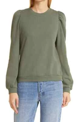 CAMI NYC Roberta Sudadera Manga Abullonada En Tomillo VERDE L GRANDE *DEFECTUOSA NUEVA Foto 1 de 4