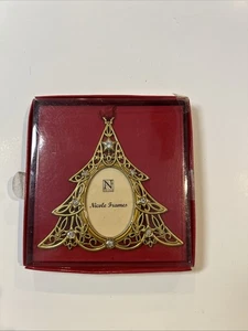 Gold Christmas Tree Picture Frame Ornament NIB Nicole Frames - Picture 1 of 3
