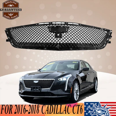 Parachoques delantero para Cadillac CT6 2016-2018 parrilla superior estilo Blackwing negro   Foto 1 de 4