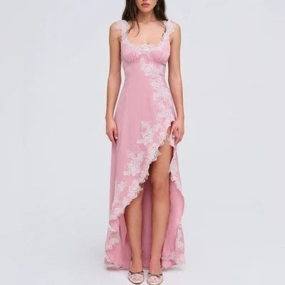 $429 NWT Pink For Love And Lemons “Clemence” Maxi Dress Sz Medium M - Image 1 of 4