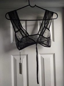 Toru + Naoko Dessous Top schwarz Spitze Herzen Frontverschluss neu mit Etikett Größe Large - Bild 1 von 13