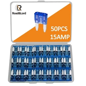 50Pcs Mini Blade Fuses, 15A Minifuse, ATM APM Blade Fuse, Fusibles Automotive Ca - Picture 1 of 6