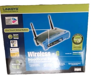 Linksys WRT54G Wireless-G Router szerokopasmowy 2,4 GHz (802.11b) 4 porty WEP - Zdjęcie 1 z 1