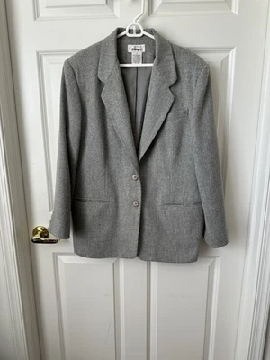 Vintage Worthington Wool Blend Blazer Jacket Coat Women Size 18 Gray - Image 1 of 4
