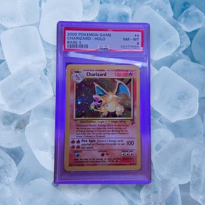 2000 POKEMON GAME BASE II #4 CHARIZARD-HOLO PSA 8 - Image 1 of 3