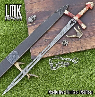 Espada de acero LMK hecha a mano forjada a mano 440C cierre damasco protector de acero Foto 1 de 4