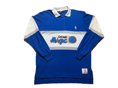 Vintage Orlando Magic NBA Long Sleeve Rugby Polo Xl Made In USA 90s - Image 1 of 4