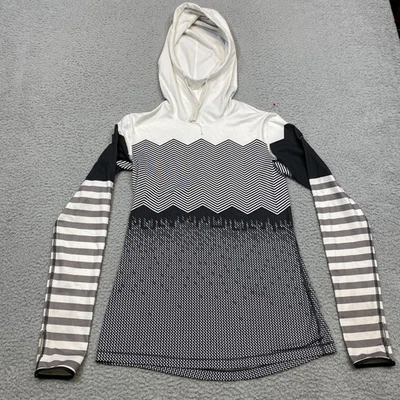 Sudadera con capucha Nike Pro Dri-FIT para mujer mediana a rayas geométricas manga larga agujeros para los pulgares Foto 1 de 4