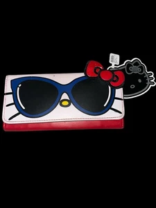 Hello Kitty X Loungefly Sanrio Sunglasses Red White Blue Trifold Wallet 2012 NWT - Picture 1 of 5