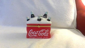 Houston Harvest, Coca Cola Hinged Ceramic Cooler 5"x3" Trinket Box, NMC, No Box - Picture 1 of 13