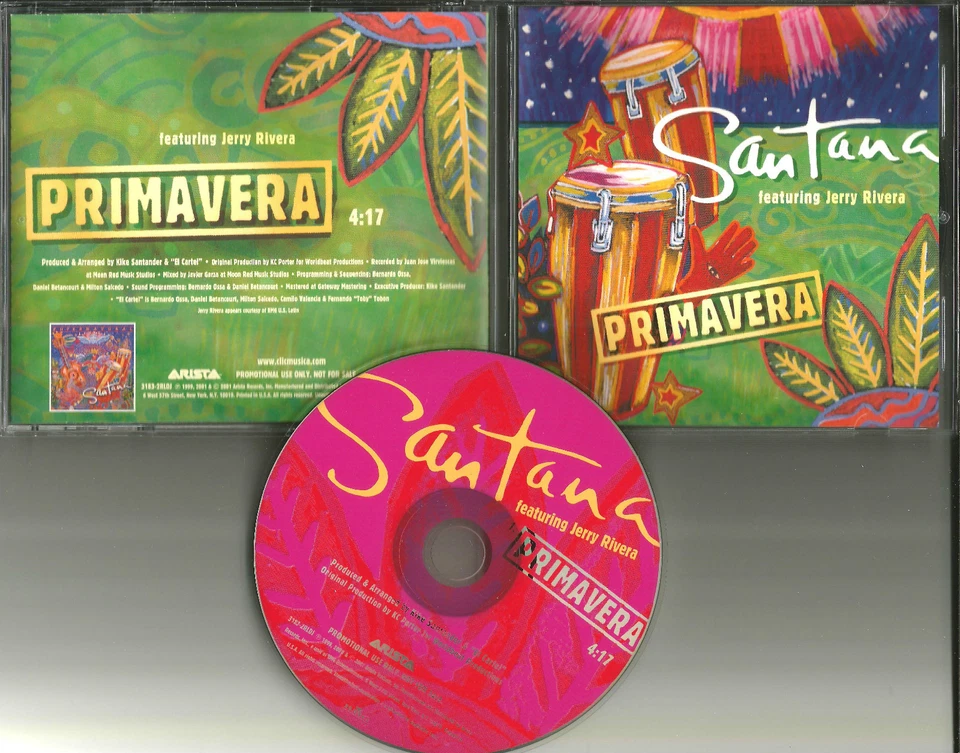Carlos SANTANA Primavera ULTRA RARE 1 Track PROMO Radio DJ CD single 2001 USA - Image 1 of 1