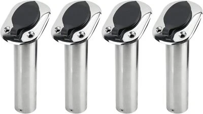 4X Boat Marine Stainless Steel Fishing Rod Holder w/ Cap Liner Gasket 30 Degree - Image 1 of 4