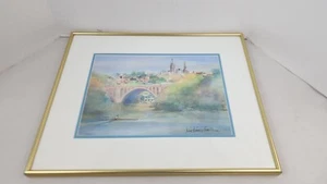 Jean Ramey Smith Original Watercolor Georgetown Key Bridge Potomac River Crew - Picture 1 of 16