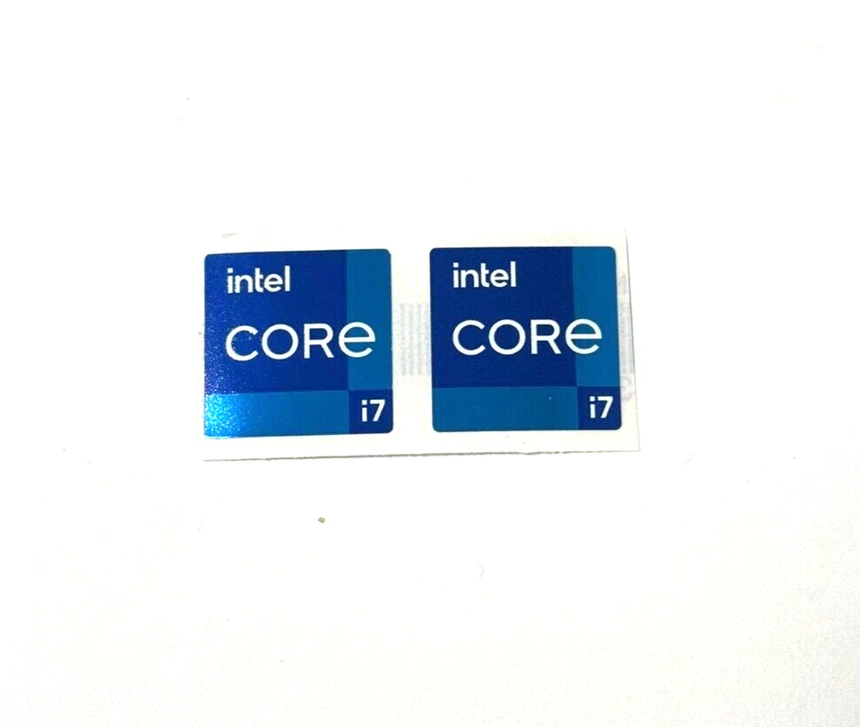 2x Intel Core i7 11 12 Gen Desktop / Laptop sticker label Logo Decal 18mm x 18mm - Image 1 of 1