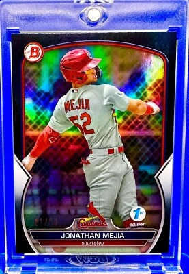 1/10 Jonathan Mejia Black Foil 2023 Bowman 1st Edition St Louis Cardinals - Image 1 of 3